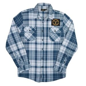 Yellowstone Dutton Ranch Flannel Shirt Mens M Blue Plaid 2020s Western Cotton